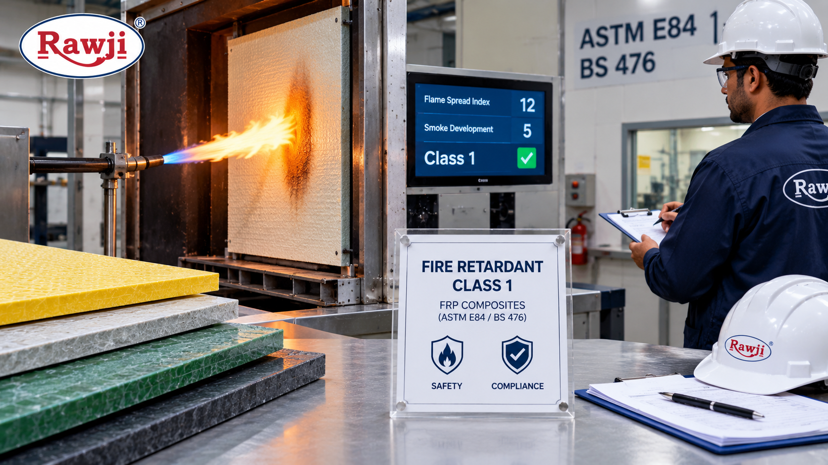 Fire Retardant Class 1 FRP Composites (ASTM E84 / BS 476): Safety Standards for Indian Industries