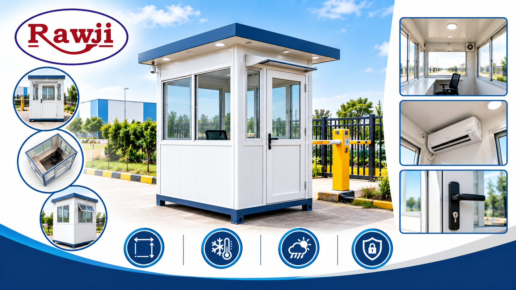 Portable FRP Security Guard Cabins: Dimensions, Thermal Comfort & Weatherproof Gate Booths
