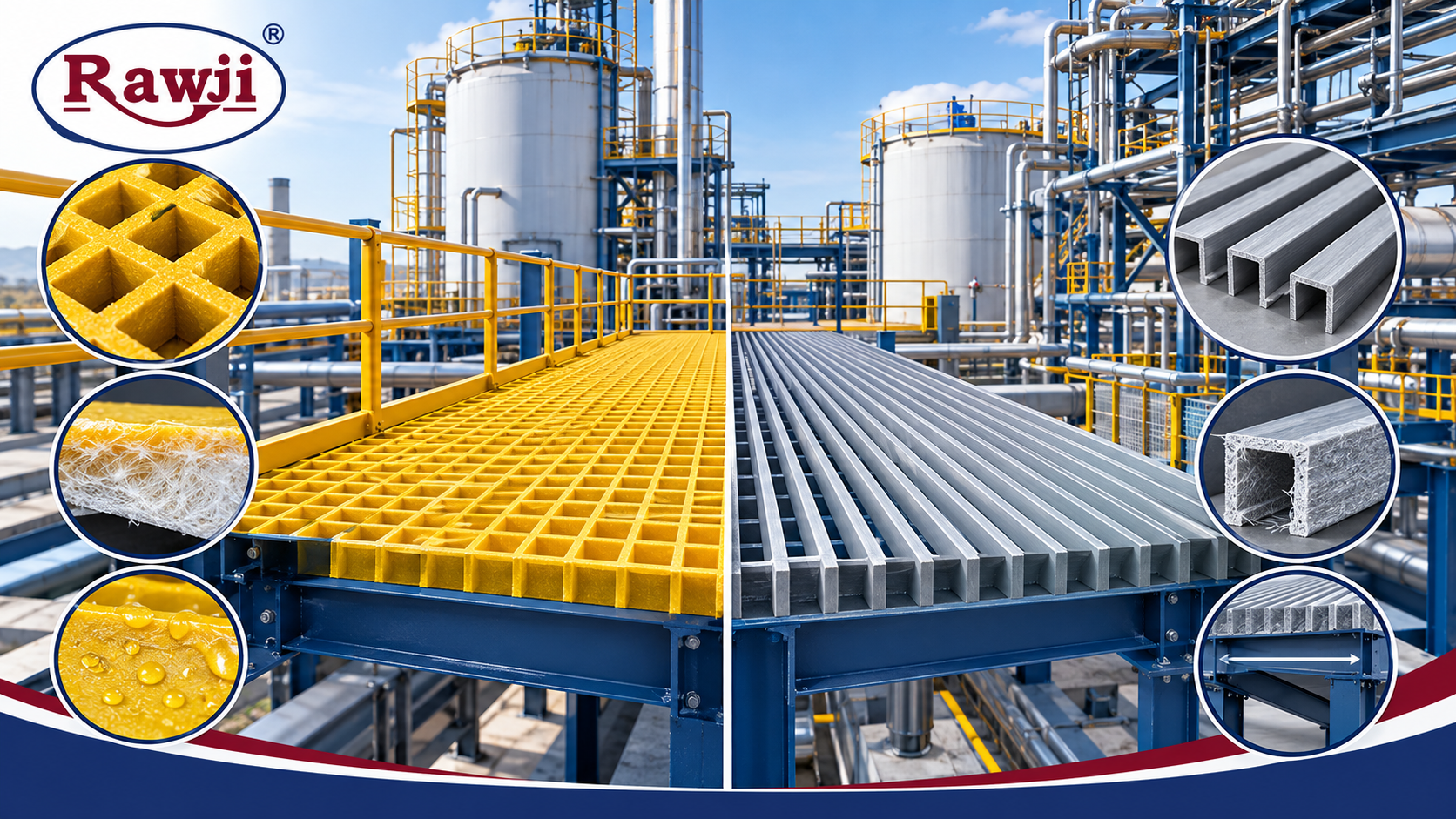 Molded vs Pultruded FRP Gratings: Chemical Plant Resin Formulations & Load Spans